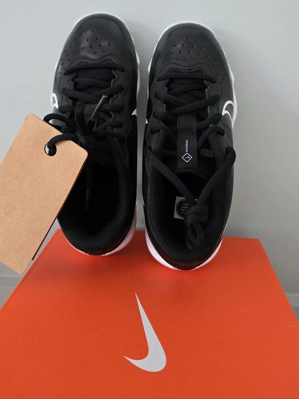 New Nike Kids Black White Youth Cleats